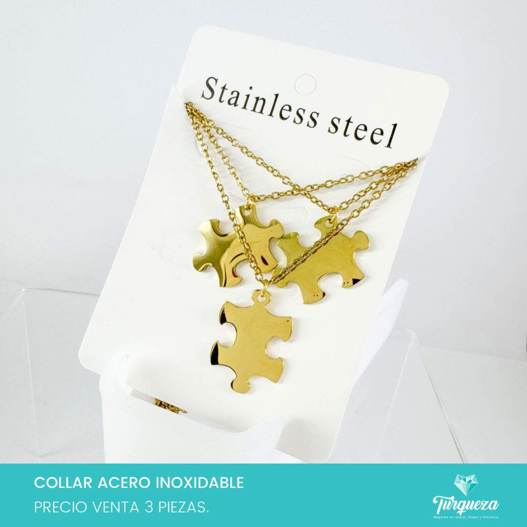 Collares Rompecabezas Acero Inoxidable
