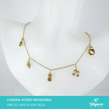 Cargar imagen en el visor de la galería, Collar Charms Frutas Dorado Acero Inoxidable
