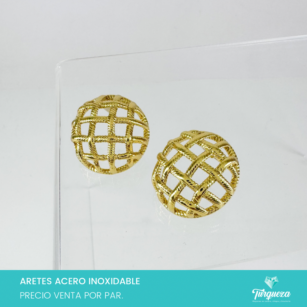 Arete Circular Dorado 2.5cm Acero Inoxidable