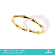 Cargar imagen en el visor de la galería, Anillo Huesitos Dorado Acero Inoxidable
