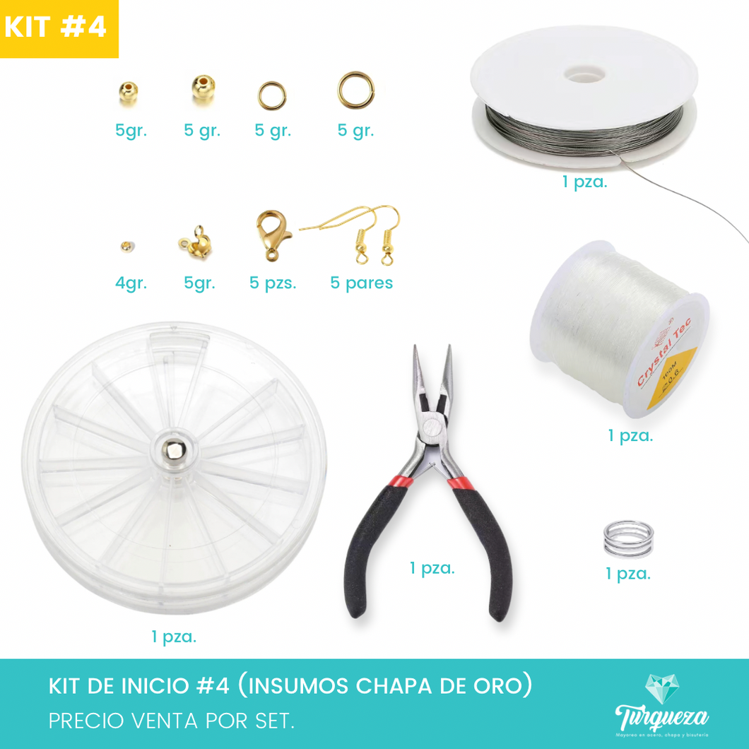 KIT de Inicio Bisutería #4 (Material Chapa de oro)