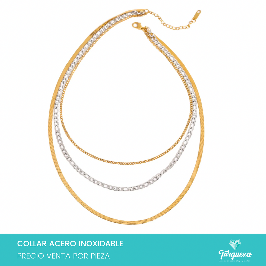 Collar Triple Acero Inoxidable