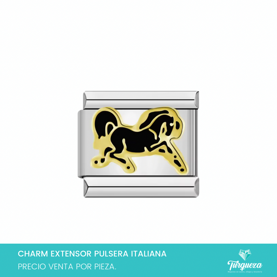 Dije Charm Caballo para Pulsera Tipo Italiana Plateado Acero Inoxidable