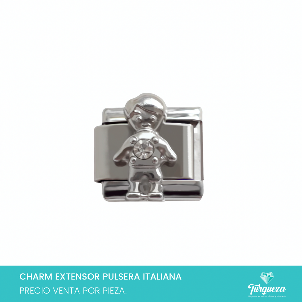 Dije Charm Niño para Pulsera Tipo Italiana Acero Inoxidable
