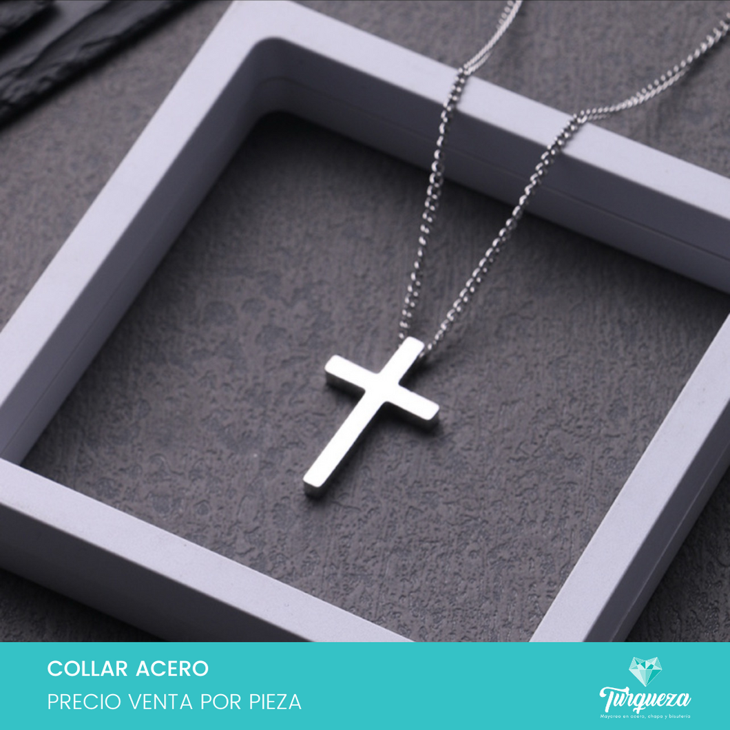 Collar Cruz Acero Inoxidable