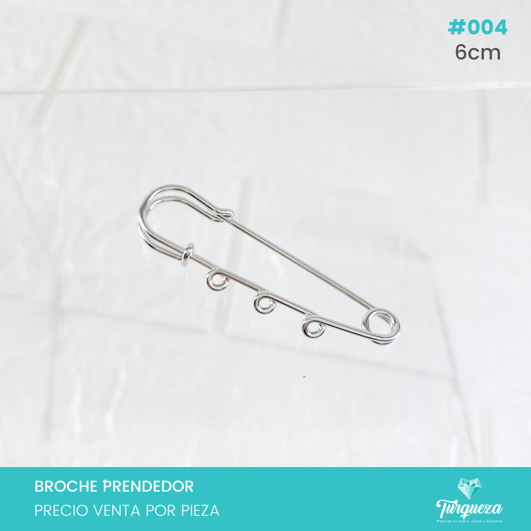 Broche Prendedor Plateado para Colgar (6cm) #004