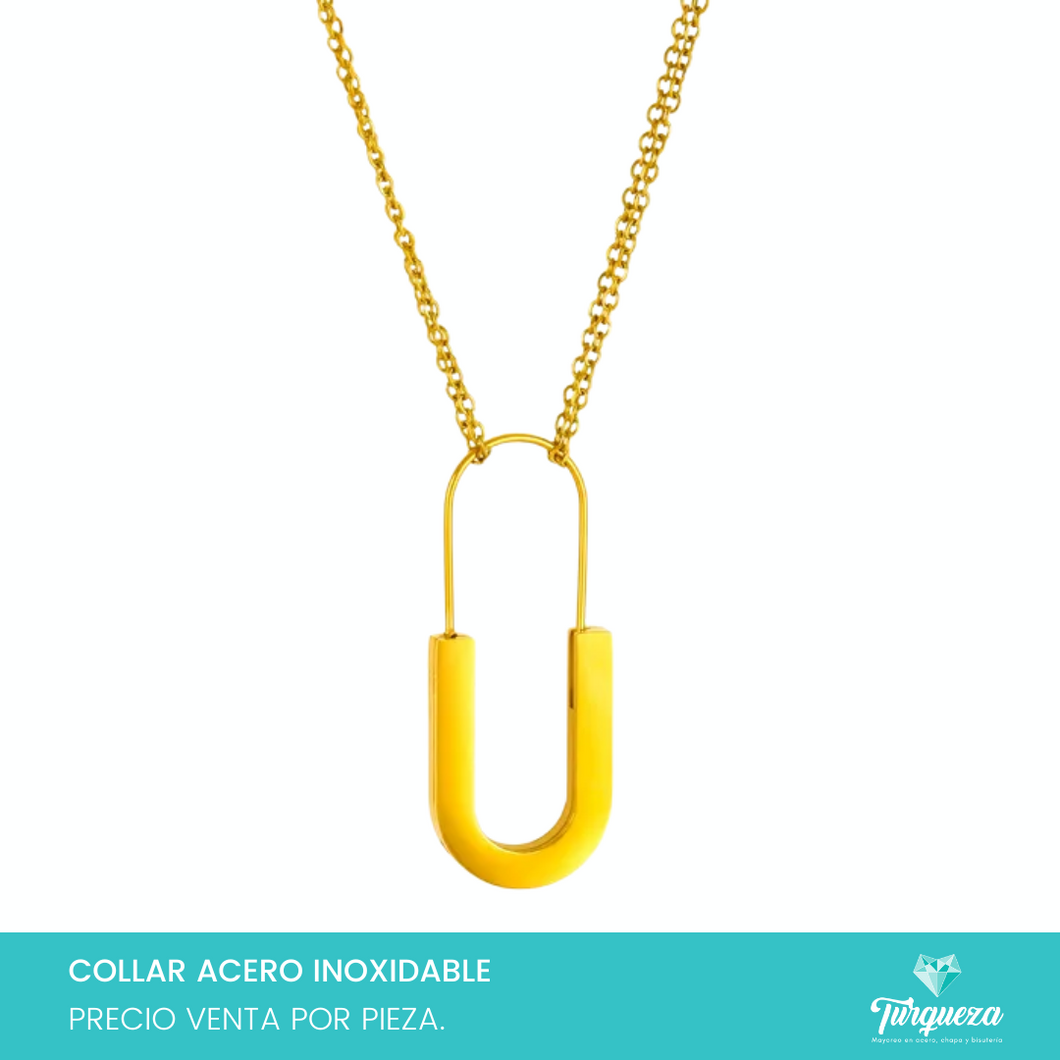 Collar Lock Dupe Tif Dorado Acero Inoxidable