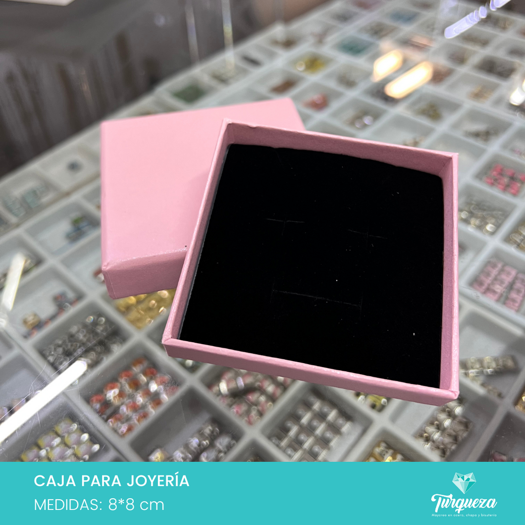 Caja de Joyería Rosa (8*8*1.6 cm)