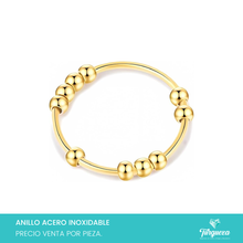 Cargar imagen en el visor de la galería, Anillo Ansiedad Dorado Acero Inoxidable
