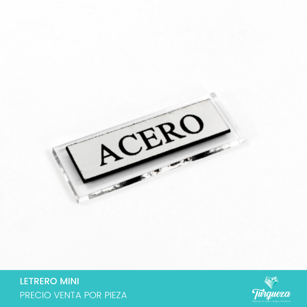 Letrero Mini Joyería ACERO