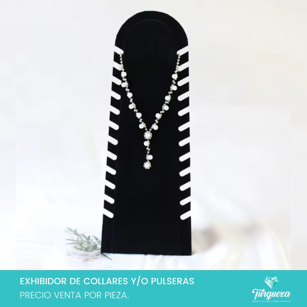 Exhibidor Para Collares y/o Pulseras Vertical Tela Negro