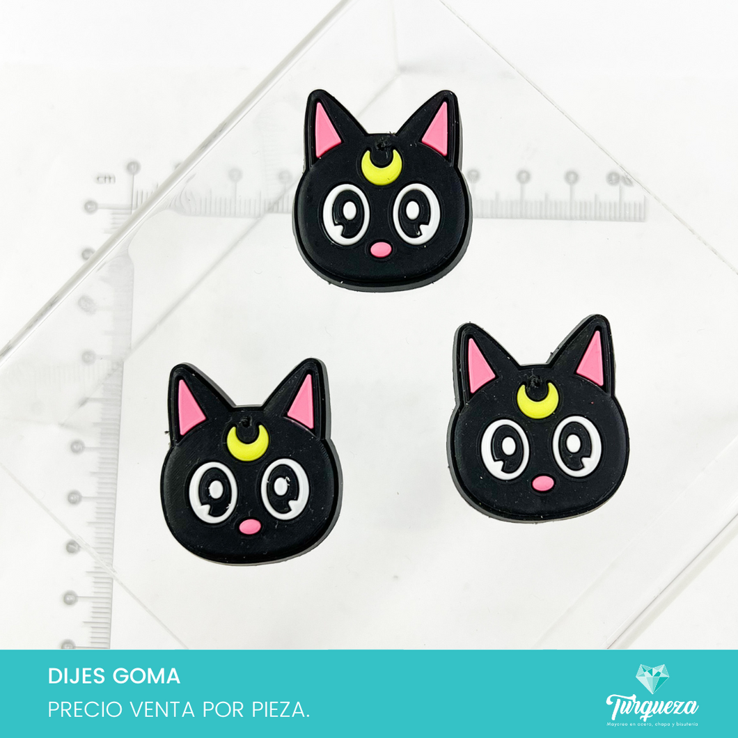 Dije Gato Luna (3x2.5cm) Goma