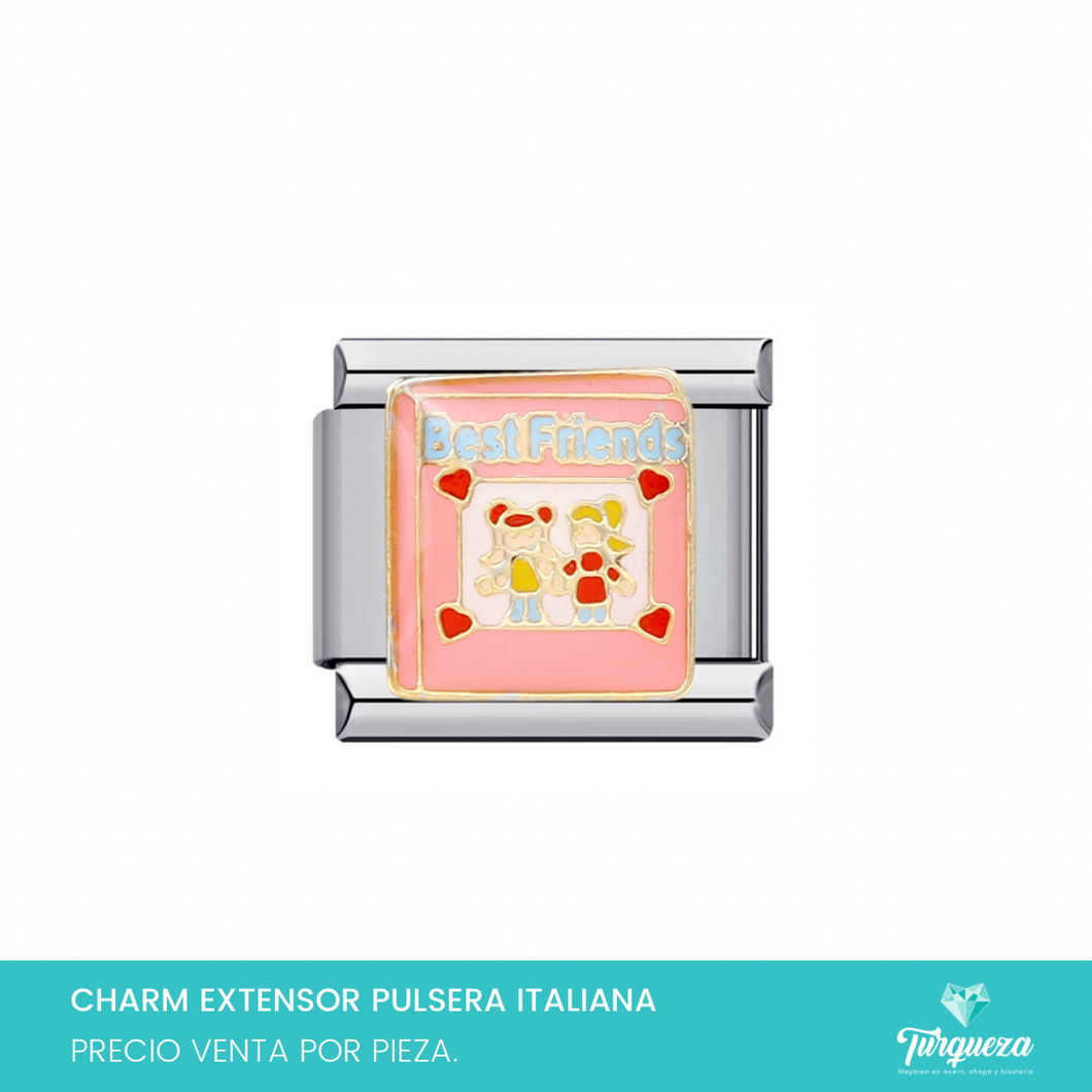 Dije Charm Best Friends para Pulsera Tipo Italiana Acero Inoxidable