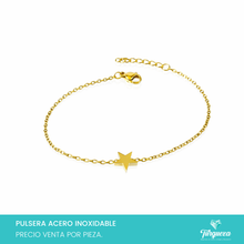 Cargar imagen en el visor de la galería, Pulsera Estrella Dorada Acero Inoxidable
