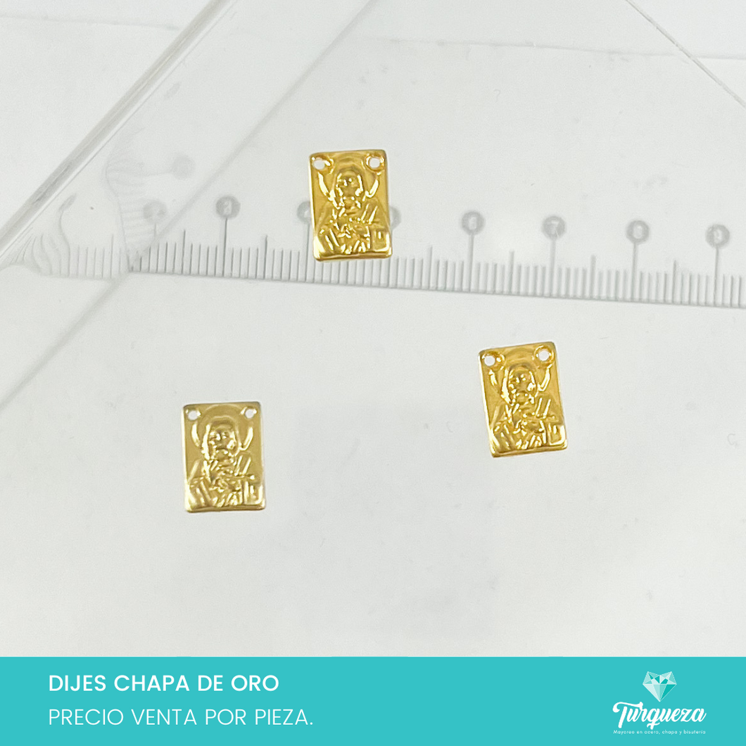 Dije Escapulario San Charbel 1 x 0.8 cm Chapa de Oro