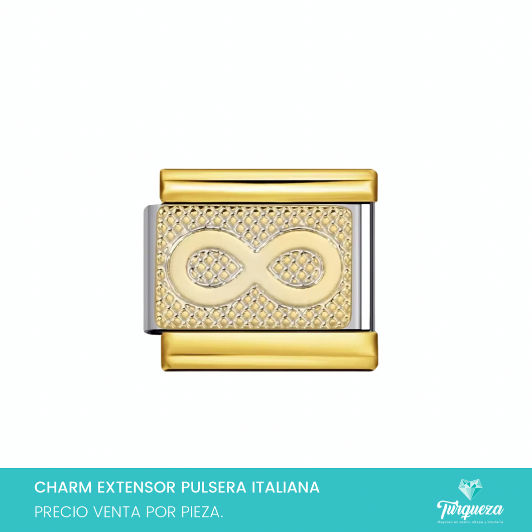 Dije Charm Infinito para Pulsera Tipo Italiana Plateado Acero Inoxidable