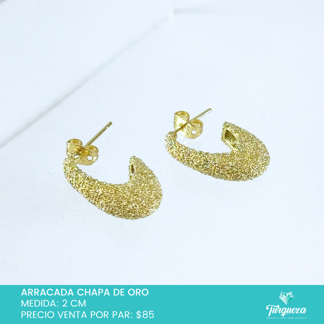 Arete Caraquelado Chapa de Oro