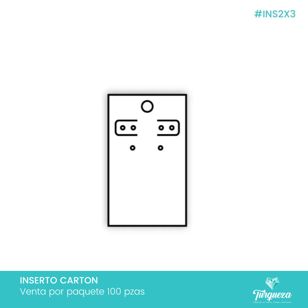 Inserto de Cartón para joyería  2''x3'' (5x7cm) Empaque