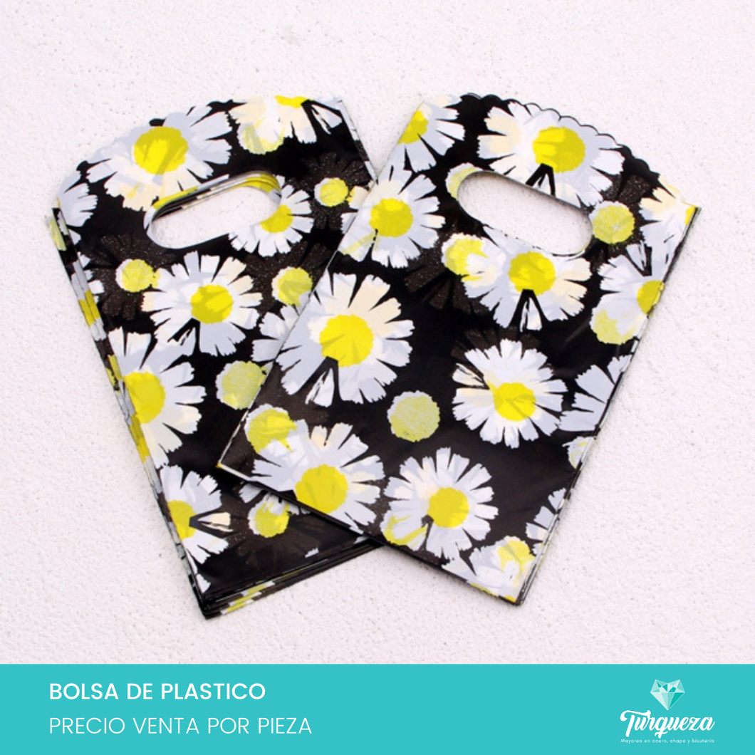 Bolsa de Plástico Flores Pequeña 9 x 15cm