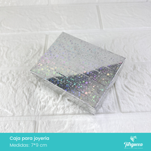 Load image into Gallery viewer, Caja de Joyería Plateada Tornasol Estrellas (7*9cm)
