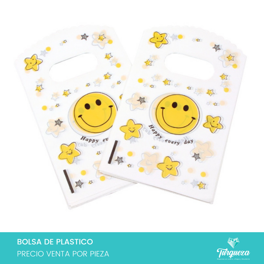 Bolsa de Plástico Cara Feliz Pequeña 9 x 15cm