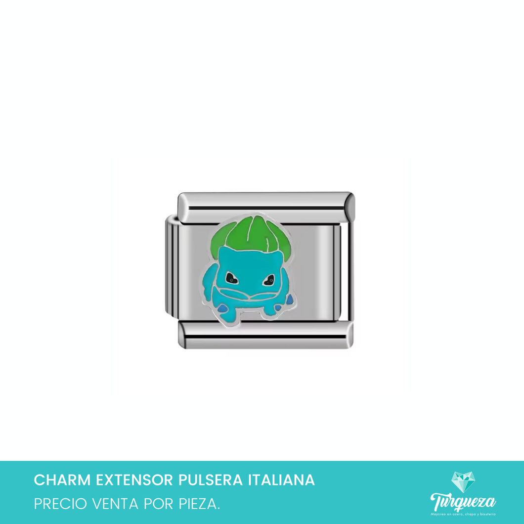Dije Charm Poke mon para Pulsera Tipo Italiana Plateado Acero Inoxidable