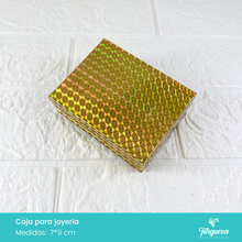 Cargar imagen en el visor de la galería, Caja de Joyería Dorada Tornasol Cubos (7*9cm)
