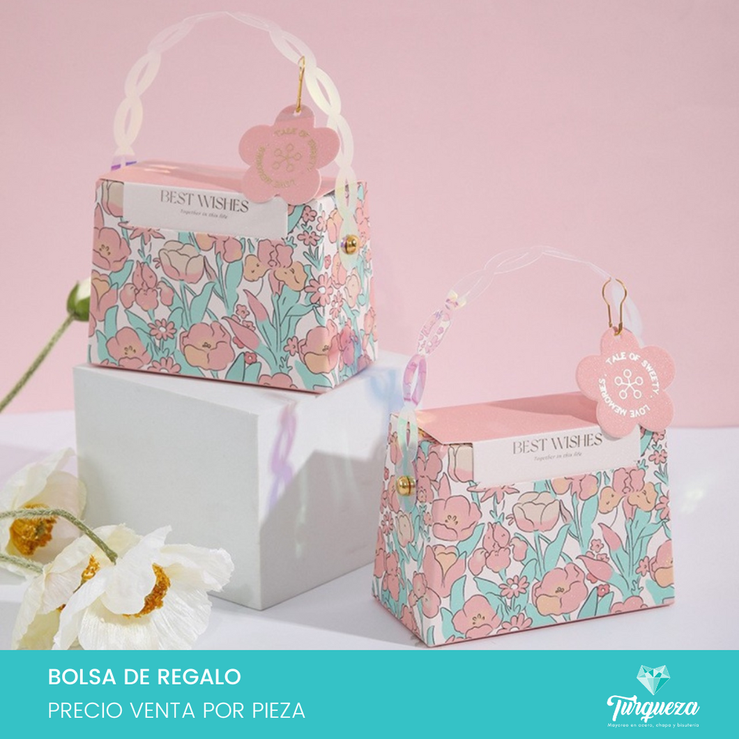 Envoltura de Regalo Flores Best Wishes (5x10x7.5cm)