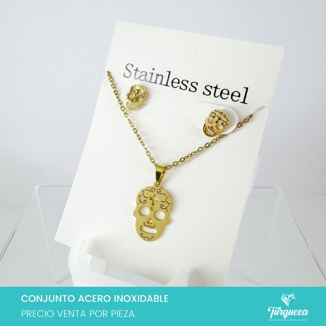 Conjunto Calavera Acero Inoxidable
