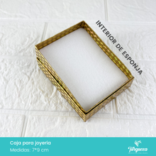 Cargar imagen en el visor de la galería, Caja de Joyería Dorada Tornasol Cubos (7*9cm)
