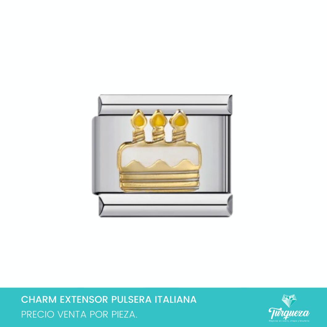 Dije Charm Pastel para Pulsera Tipo Italiana Plateado Acero Inoxidable