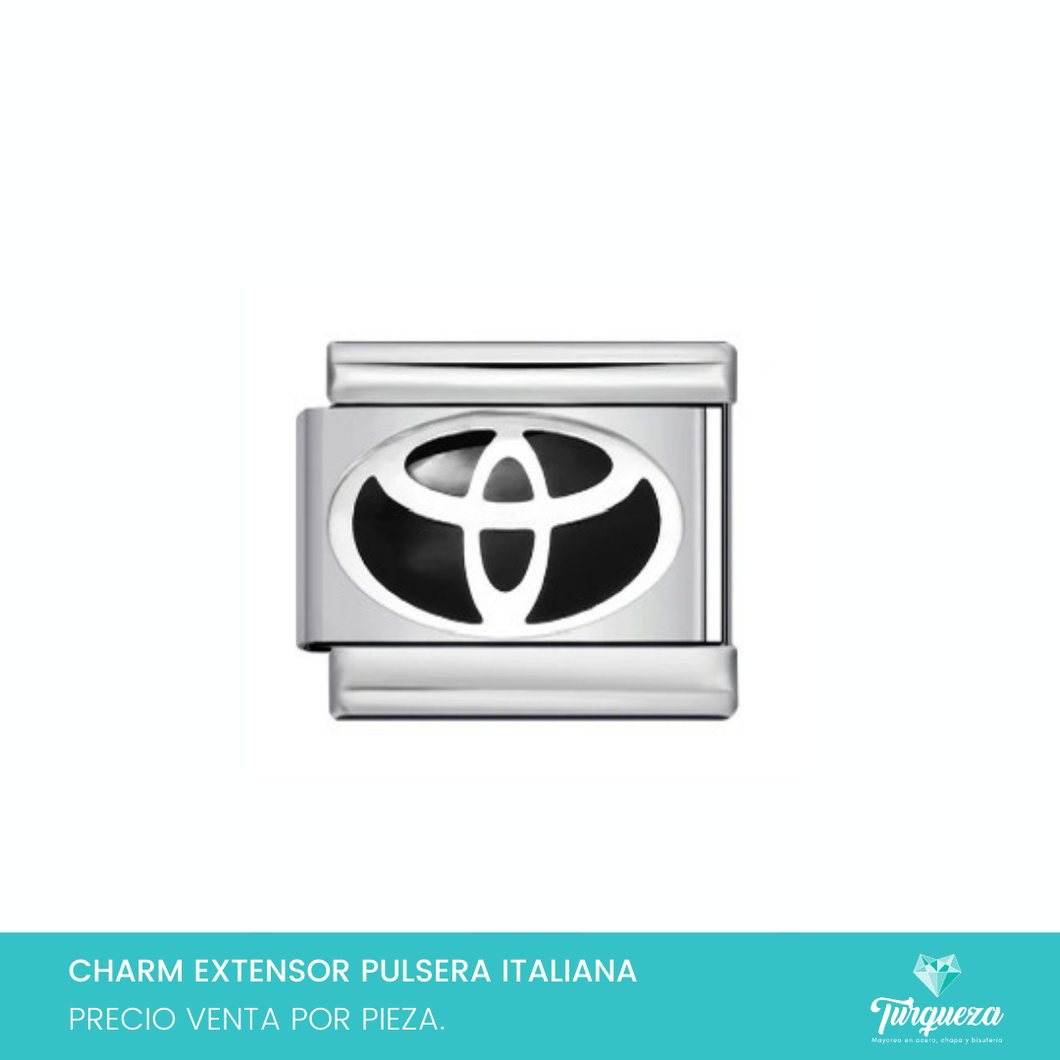 Dije Charm Logo Carro para Pulsera Tipo Italiana Plateado Acero Inoxidable
