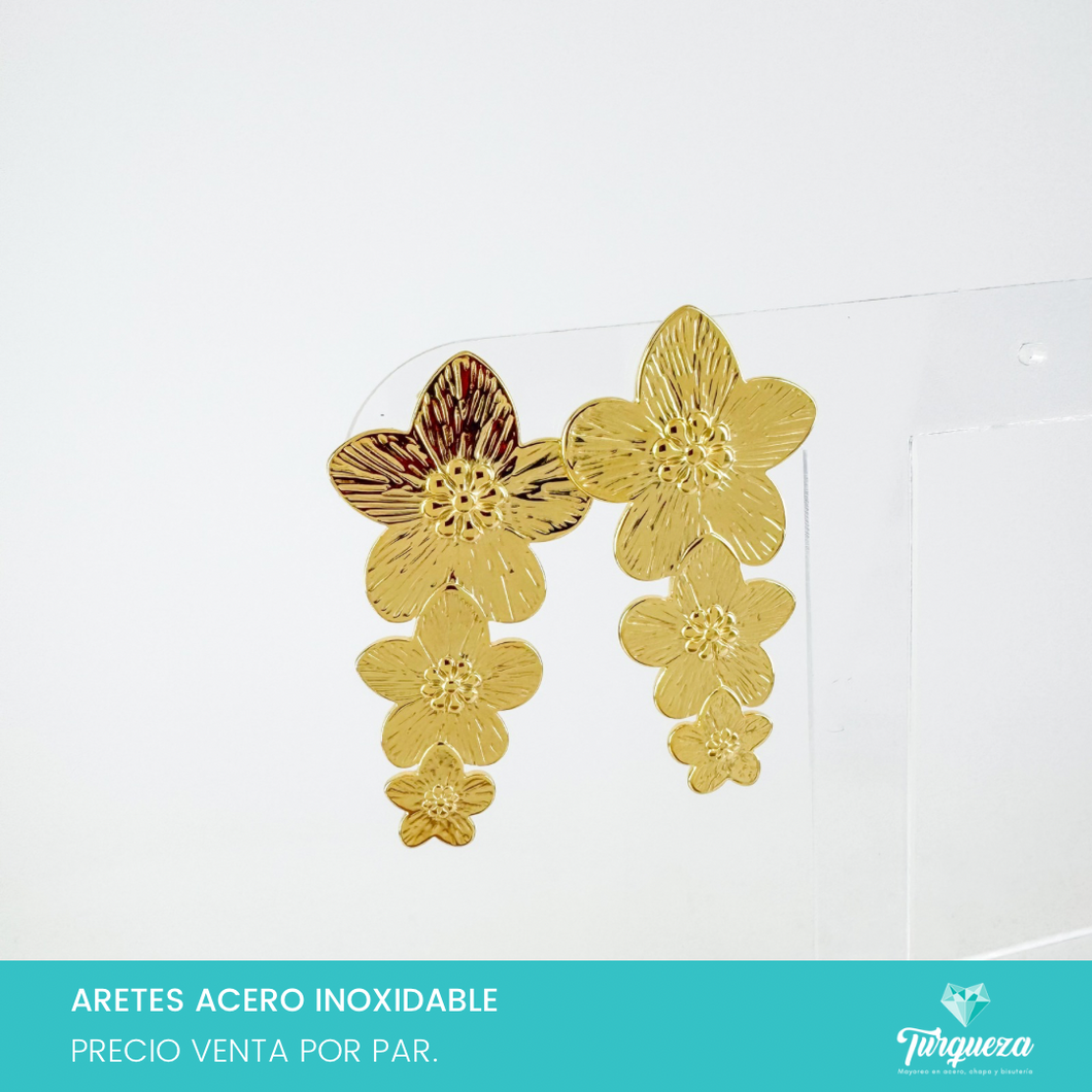 Arete Flores Acero Inoxidable