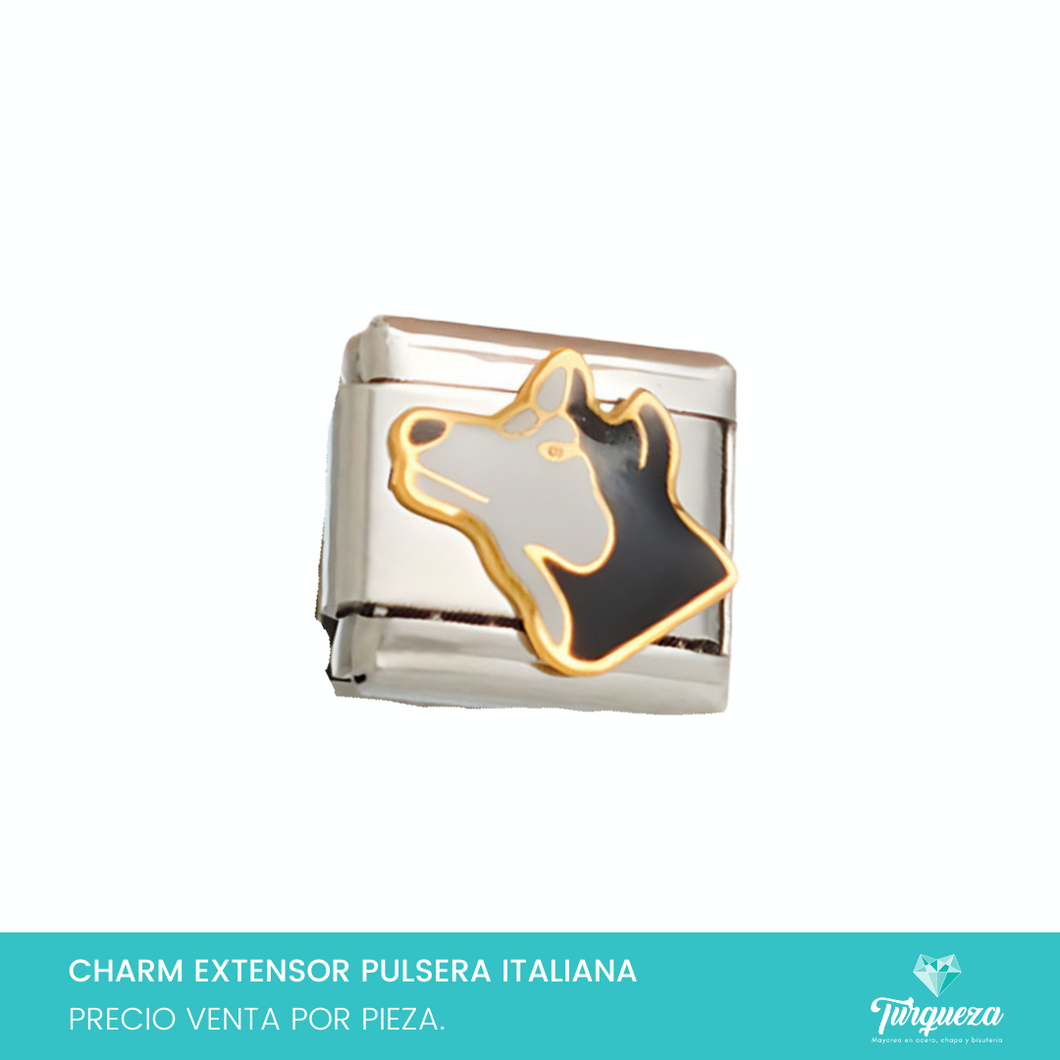 Dije Charm Husky para Pulsera Tipo Italiana Plateado Acero Inoxidable