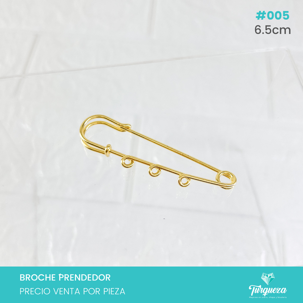 Broche Prendedor Dorado para Colgar (6.5cm) #005