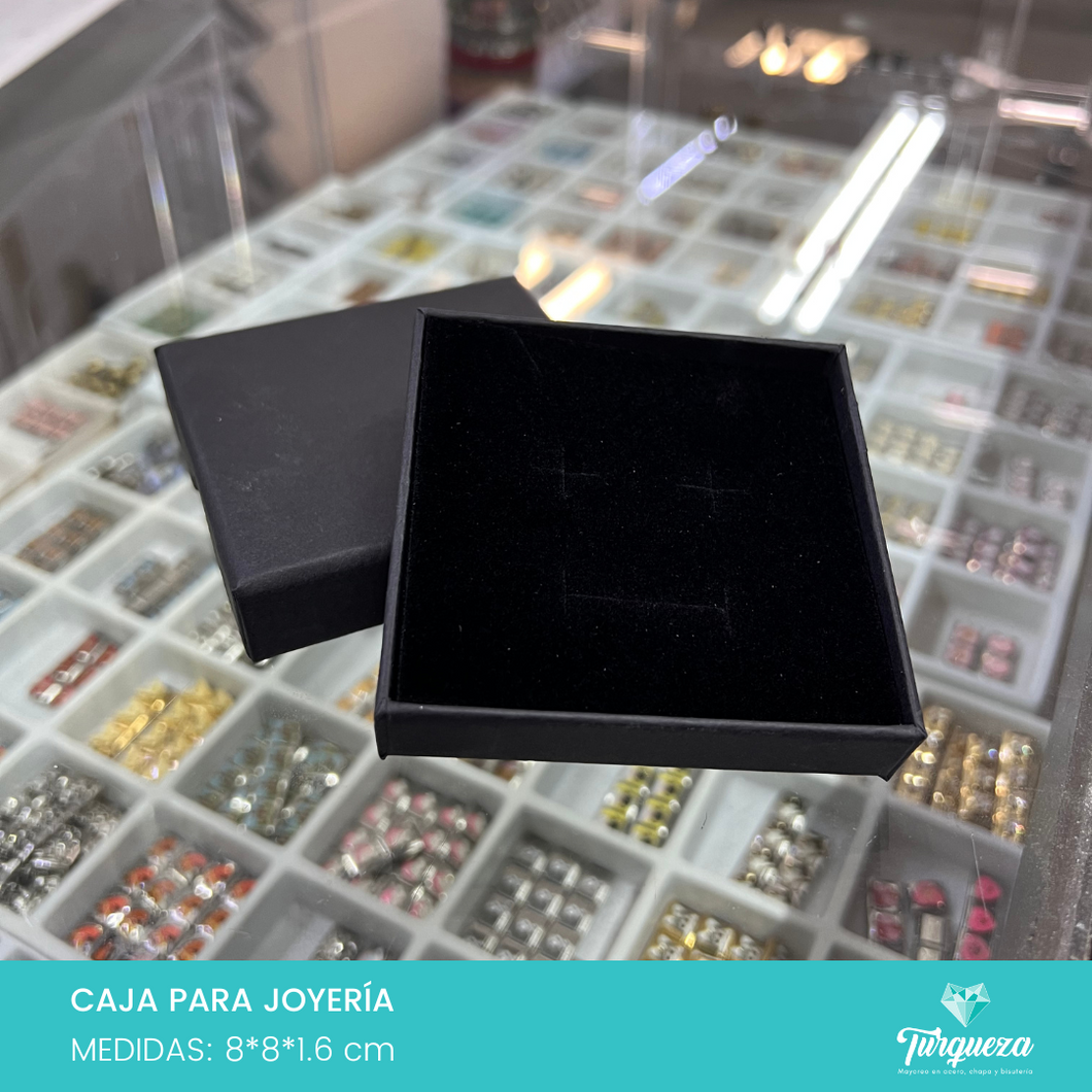 Caja de Joyería Negra (8*8*1.6 cm)
