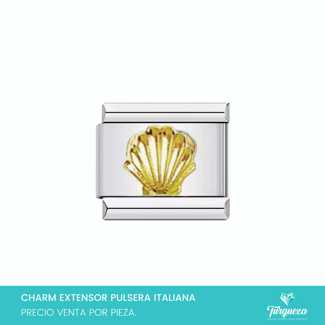 Dije Charm Concha para Pulsera Tipo Italiana Acero Inoxidable
