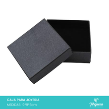 Cargar imagen en el visor de la galería, Pack 50 Cajas de Joyería Negra (9x9x3cm)
