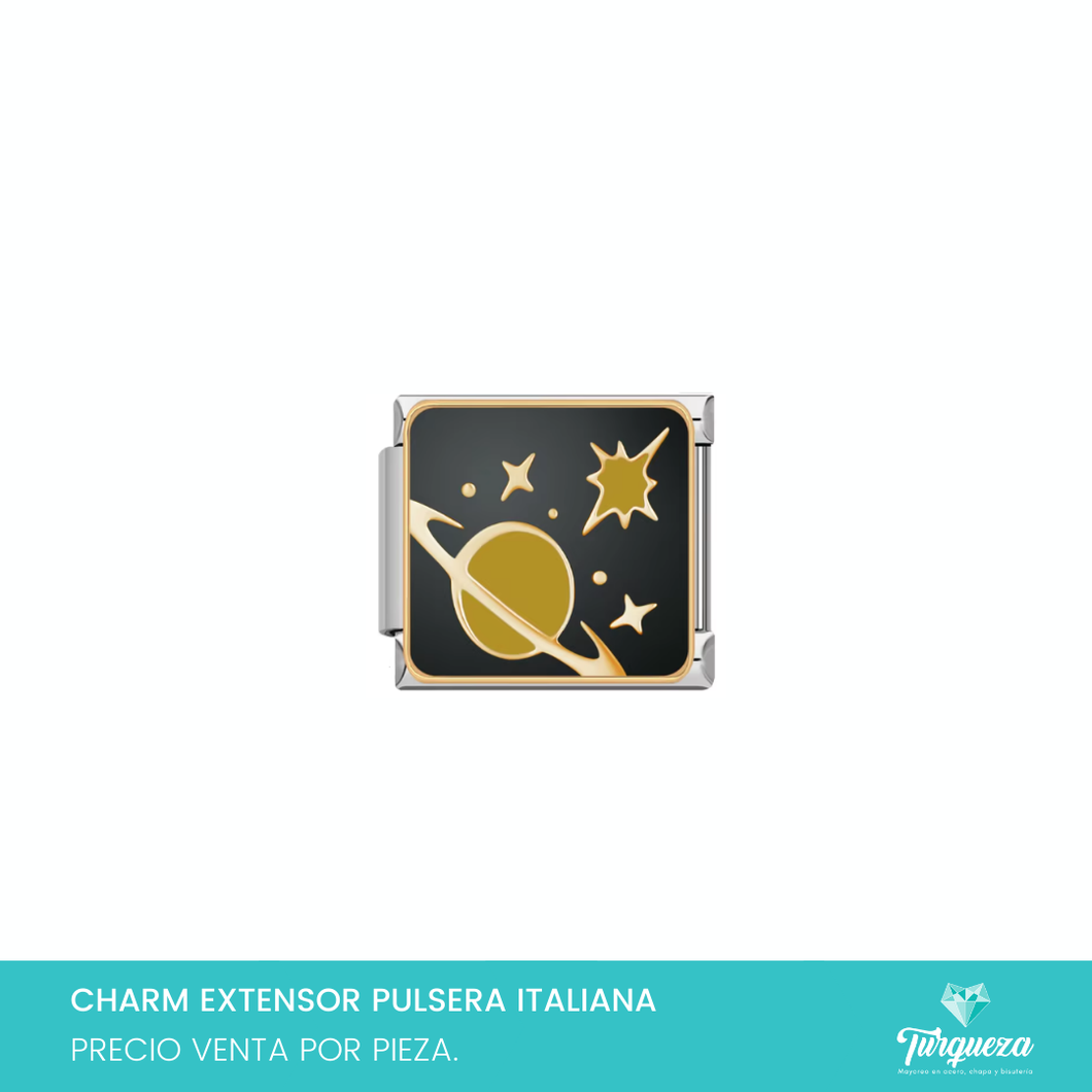 Dije Charm Espacio para Pulsera Tipo Italiana Plateado Acero Inoxidable