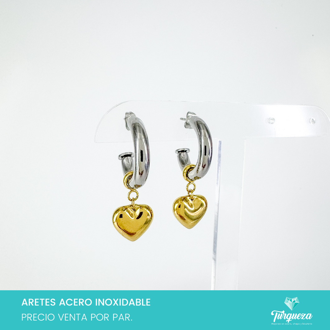 Arete Bitono Corazon 3cm Acero Inoxidable