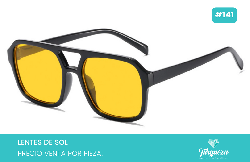 Lentes de Sol Aviador Retro Amarillo #141