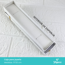 Cargar imagen en el visor de la galería, Caja de Joyería Blanca con Moño Dorado (5*20.5cm)
