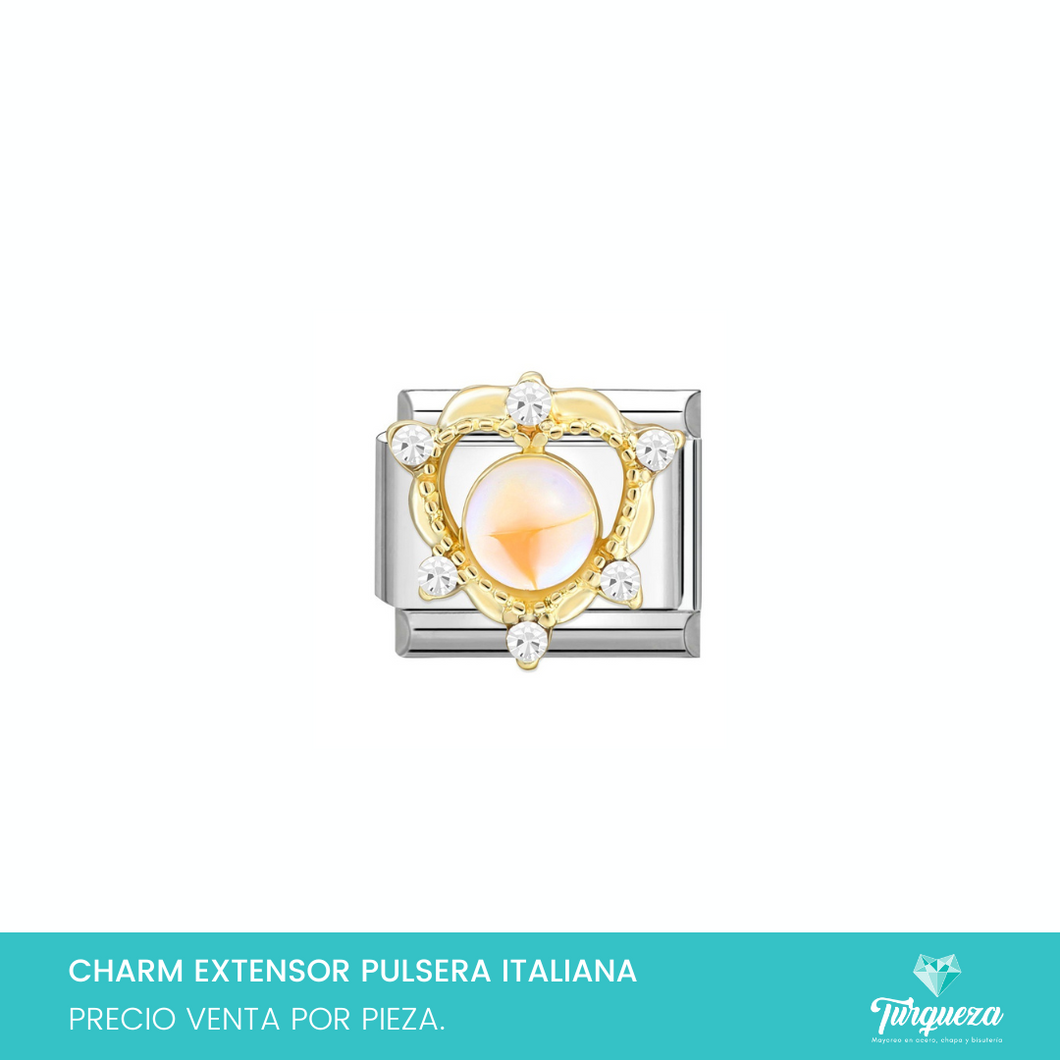 Dije Charm Corazon para Pulsera Tipo Italiana Plateado Acero Inoxidable