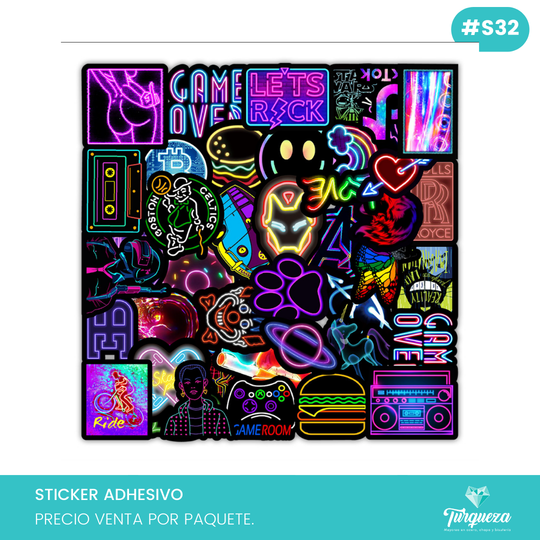 Sticker Turquesa Stickers #S32 (100 pzas) – Turqueza Accesorios