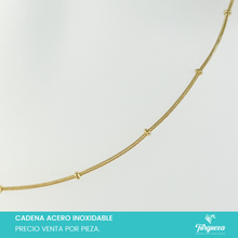 Cargar imagen en el visor de la galería, Cadena Tubular Mini con Bolita Dorada (45cm-1mm) Acero Inoxidable
