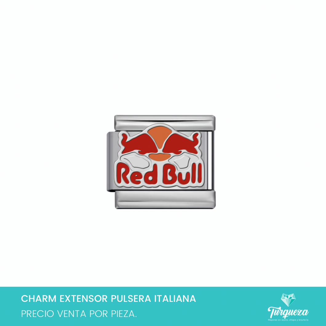 Dije Charm RBull para Pulsera Tipo Italiana Acero Inoxidable