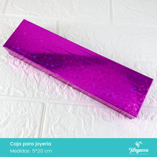 Cargar imagen en el visor de la galería, Caja de Joyería Rosa Tornasol Estrellas (5*20cm)
