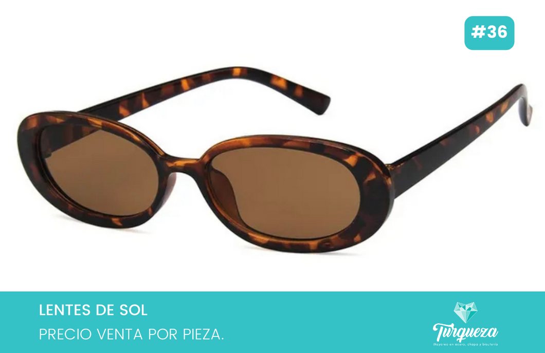 Lentes de Sol Clasicos Ovalados Carey 36