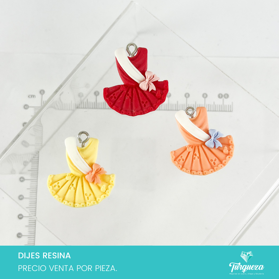 Dije Vestido Ballet (3.2x2.7cm) Resina