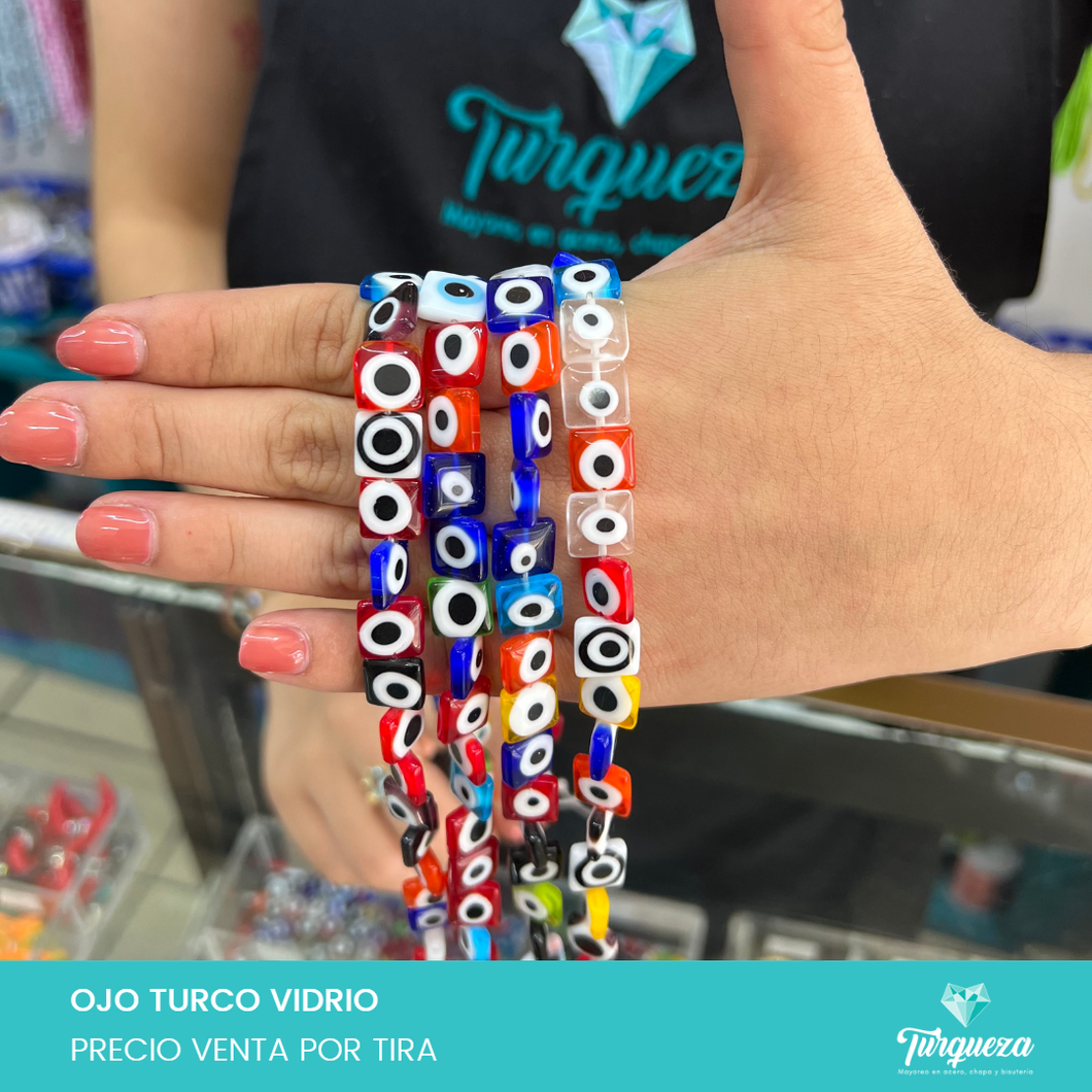 Ojo Turco Plano Cuadrado #10 Variedad de Colores